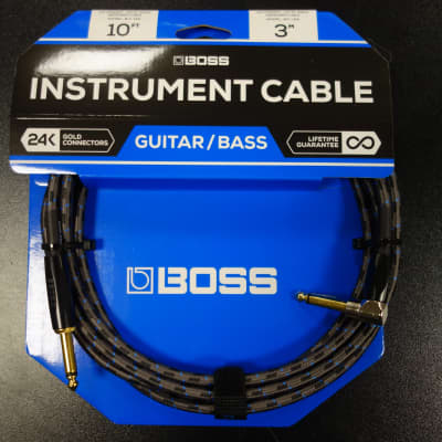 Boss BIC-10A 10FT / 3 m Instrument Cable Angle/Straight Jack for sale
