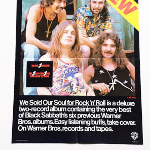 Original Black Sabbath We Sold Our Soul for Rock N Roll Store Promotional  Poster 1976 NOS Rare Mint