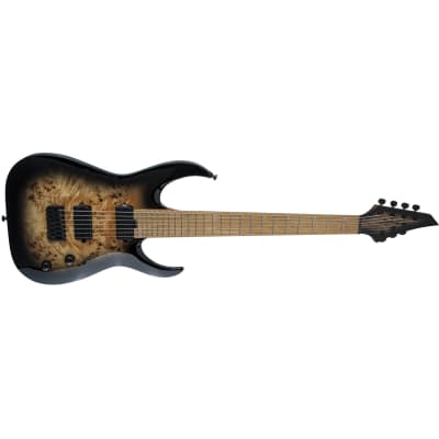 Jackson Pro Misha Mansoor Juggernaut Hardtail HT 7 - Black Burst Poplar Burl image 4