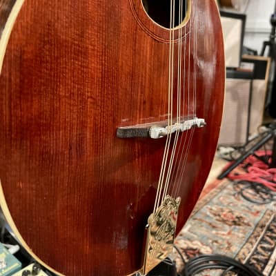One-of-a-kind Restored Gibson A2 Model 1921 two-tone Mandolin w/ Hardshell Case, extra bridge & saddle image 10