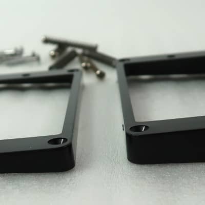 Humbucker Mounting Kit Black for Carved / Arch Top 2 Rings & CHROME Hardware image 3