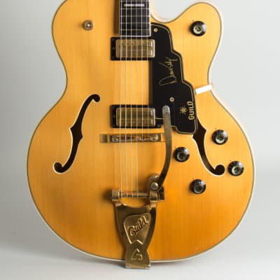 Guild  Duane Eddy DE-500 Thinline Hollow Body Electric Guitar (1967), ser. #EI-127, original black hard shell case. image 3