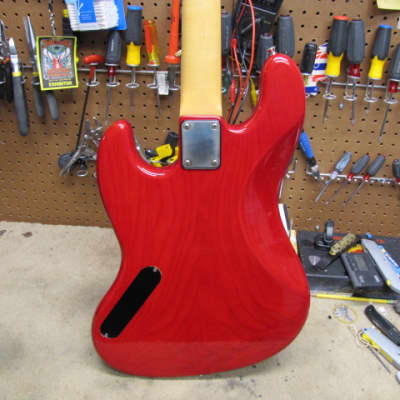 Moon Jazz Bass 1980s Trans Red over Ash image 9