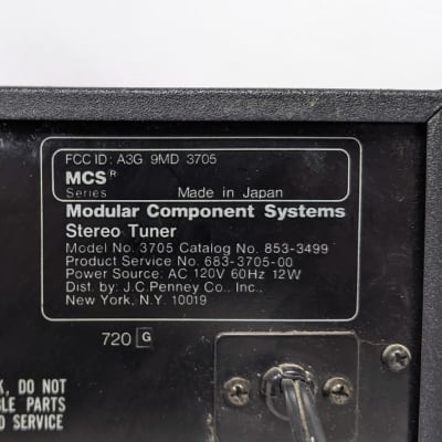 Modular Component System MCS 3705 AM / FM Stereo Tuner - Vintage JCPenny Tested image 8