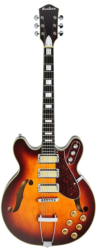 Airline H77 Bound Laminated Maple Vintage F-Hole Body Bolt-on Maple Neck 6-String Electric Guitar image 1