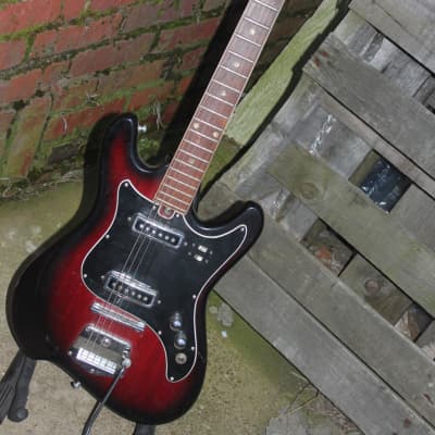 Heit Deluxe by Teisco 60s Red Burst image 1