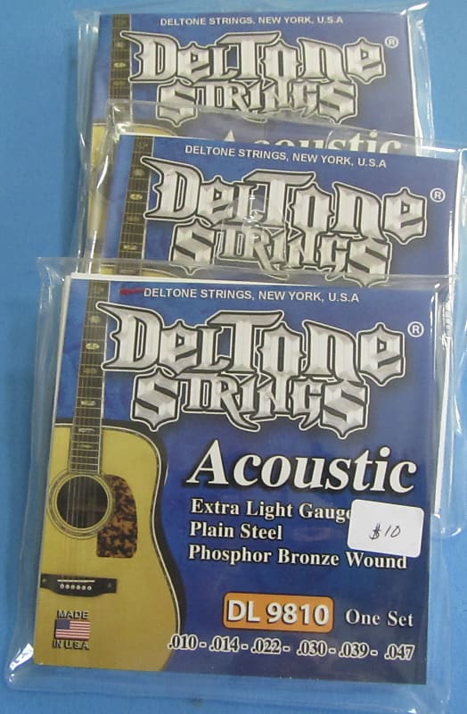 Lot of 3 sets Deltone Acoustic Guitar Strings Reverb