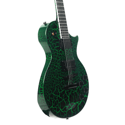 10S GF Modern 1988 Metal Single Cutaway Electric Guitar Green Crackle image 9