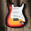 1966 Fender Stratocaster with Rosewood Fretboard in 3 tone Sunburst finish and hard shell case