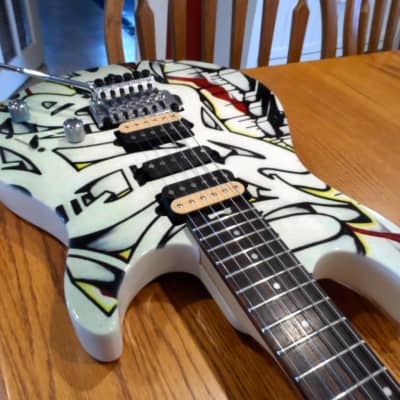 Peavey HP Special Custom Graffiti Graphic Art Paint Drip Edition Hartley Peavey Signature Series Floyd Rose 3 Pickup Humbucker Single Coil Whammy Tremolo Bar Tremelo One-of-a-kind Electric Guitar image 3