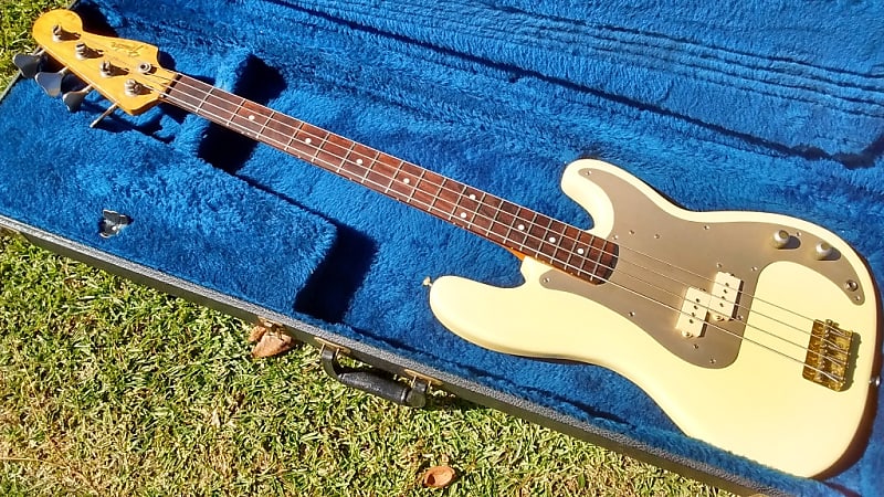 Vintage 1977 Charvel Precision Bass - Vintage White over Koa