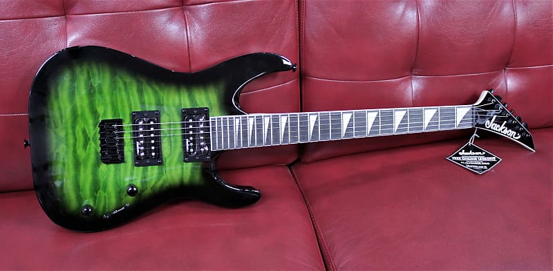 Jackson JS Series Dinky Arch Top JS32Q DKA HT Electric Guitar 2023 - Transparent Green Burst NEW image 1