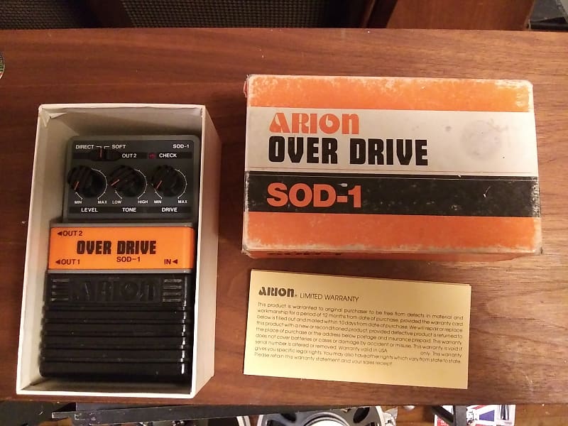 Arion SOD-1 japan overdrive guitar pedal, early grey old stock awesome shape, just look! in box!! image 1