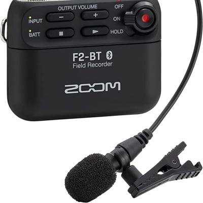 Zoom F2-BT Lavalier Recorder with Bluetooth, 32-Bit Float Recording, Audio for Video, Wireless Timecode Synchronization, Records to SD, and Battery Powered with Included Lavalier Microphone image 2