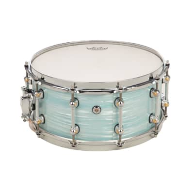 Pearl Music City Custom Master's Maple Reserve 6.5x14 Snare Drum - Ice Blue Oyster image 6