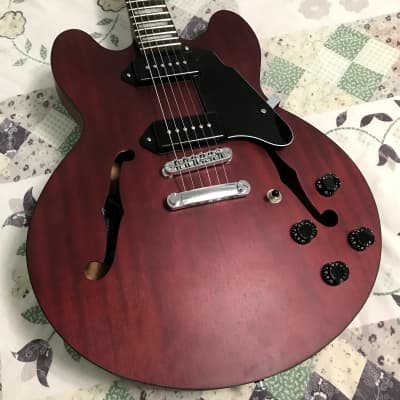 Grote 335 Style Semi Hollow Guitar P90 Pickups Red Matte Finish image 4