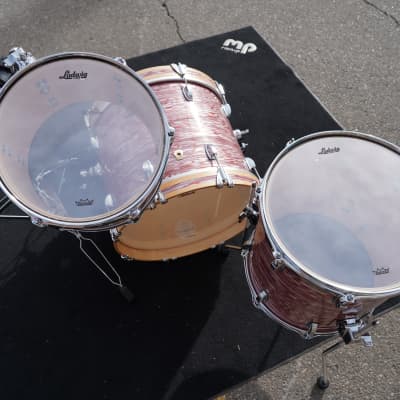 Ludwig USA Classic Maple Series Jazzette in Pink Oyster Pearl 3pc BOP Shell Pack -12''/14''/18'' image 14