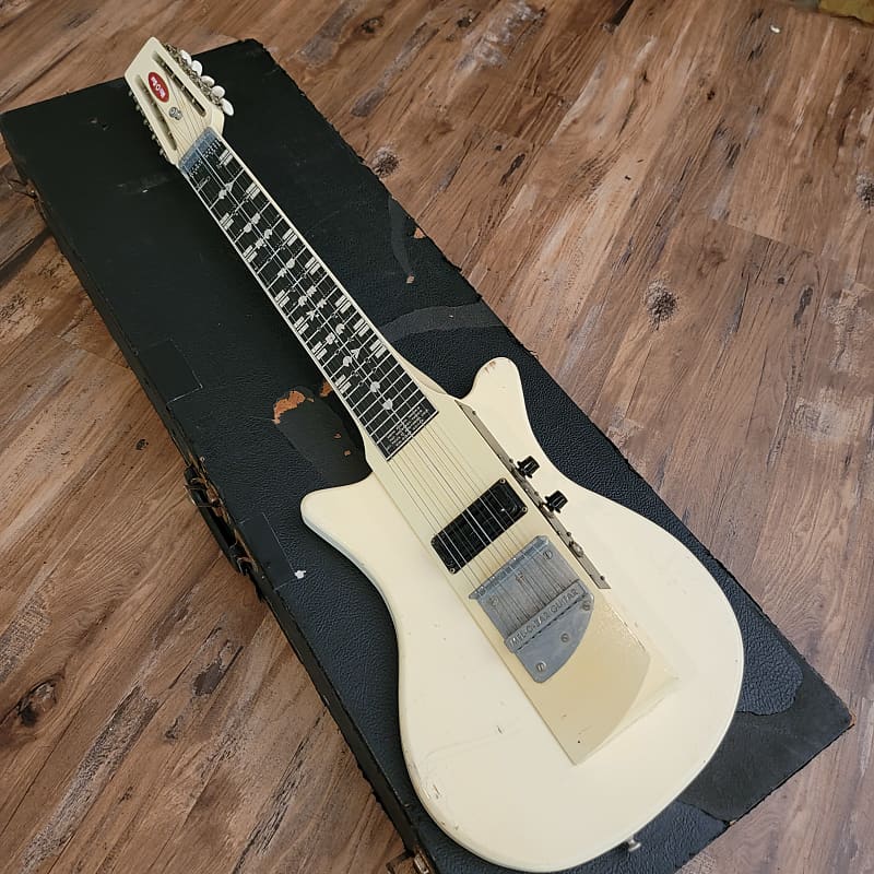 Mel-O-Bar 10 String Slide Guitar Patent Pending Early 1966 Pot Codes White All Original & RARE image 1
