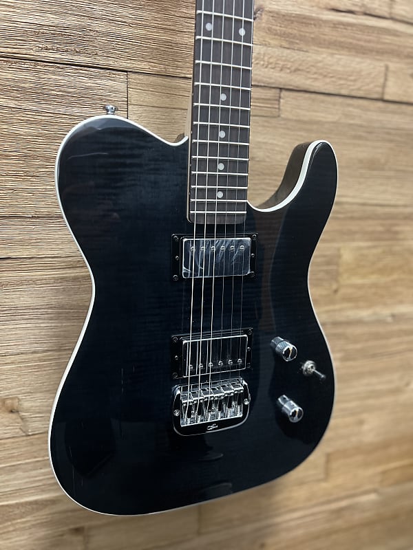 G&L Tribute Series ASAT Deluxe Carved Top Guitar * B- stock- Blem* w/Rosewood Fretboard - Trans Black image 1