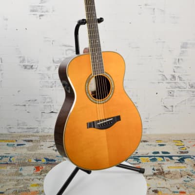 New Yamaha LSTA Concert TransAcoustic Acoustic Electric Guitar Vintage Tint w/Hard Bag image 3