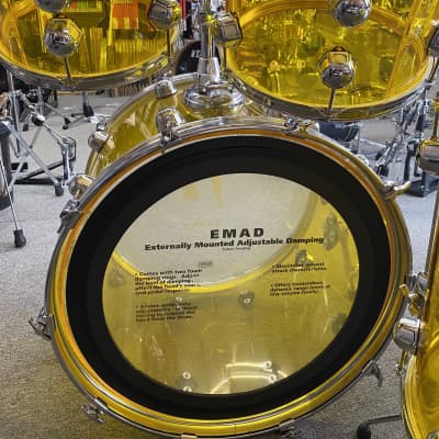 Zickos Late Model Yellow Acrylic Drum Set 22/16/12/10 - Rare image 7