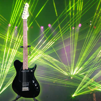 Aria Pro II Jet B-Tone Baritone electric guitar--black image 2