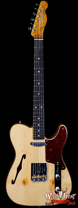 Fender Custom Shop Ltd Knotty Pine Telecaster Thinline Hand-Wound Pickups Aged Natural image 1