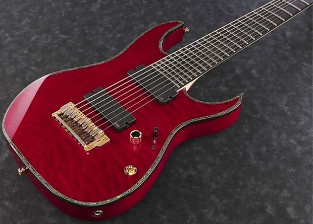 R G Ibanez RGIT28FE Iron Label 8-string - Sapphire Blue Flat