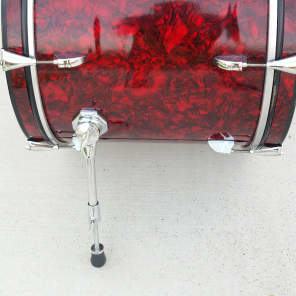 Rogers Brook Mays Era Script Logo Red Pearl 4 Pc Drum Set image 4
