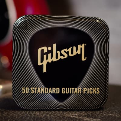 Gibson Standard Pick Tin 50 pcs. Black - Heavy for sale