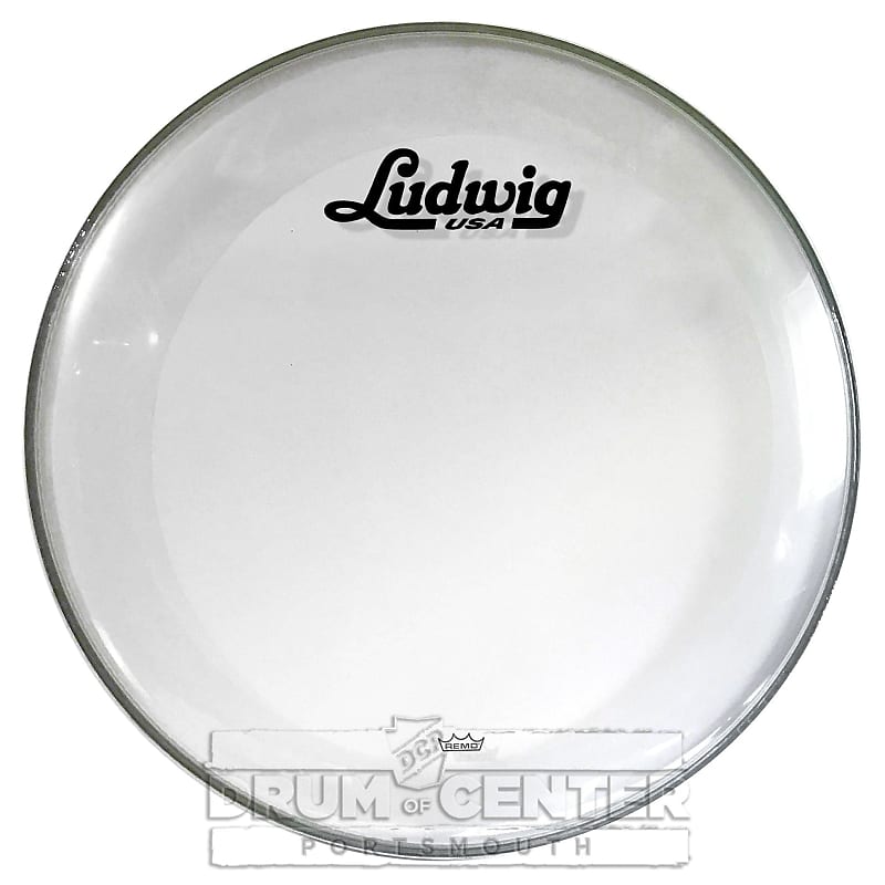 Ludwig Bass Drum Logo Head : 22" Powerstroke 3 Clear w/Script Logo image 1