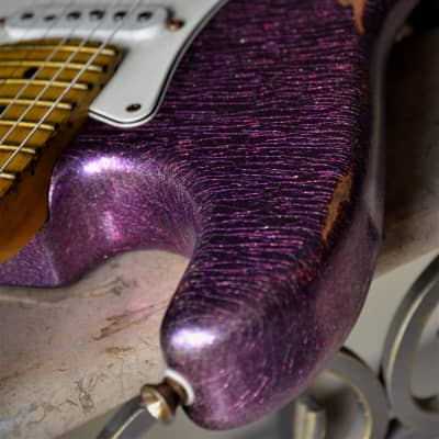 Fender Stratocaster  Standard Custom Relic Nitro Magenta Sparkle image 13