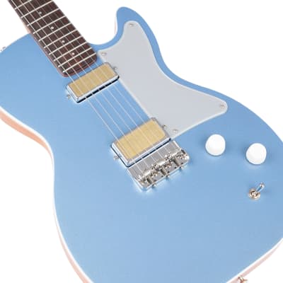 Harmony Standard Jupiter Thinline Semi-Hollow Guitar, Rosewood Fretboard, Sky Blue image 4