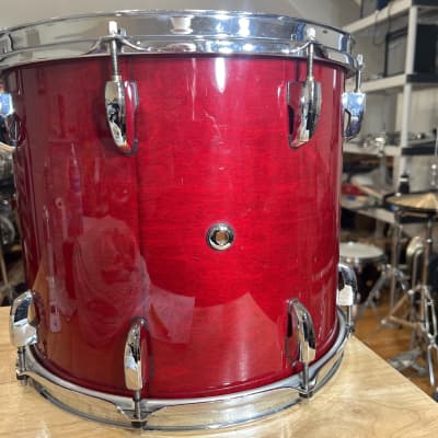 Pearl Master 14”x12” rack Tom ( floor Tom ) 90s  - Red lacquer paint image 4