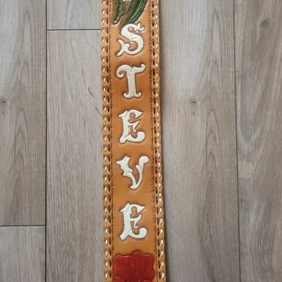 Vintage Country Western Hippie Hand Made Strap Tooled Leather Personalized 'STEVE' image 6