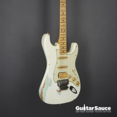Fender Custom Shop LTD 60 Stratocaster HSS Lighting Heavy Relic Olympic White Over Faded Surf Green Used (Cod. 1476UG) 2012 image 8