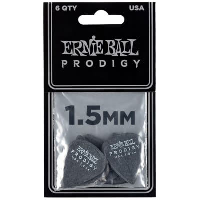 Ernie Ball 9199 Prodigy Standard Delrin Electric Guitar Picks Black 1.5mm 6-Pack image 2