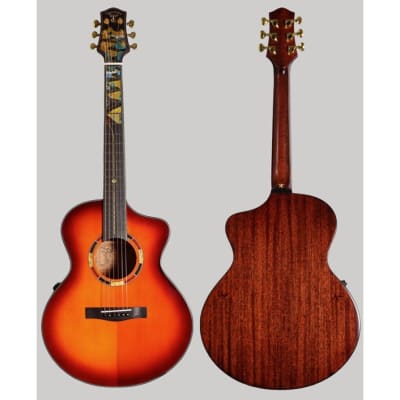 Tiger-Rogen Solid Sitka Spruce Top Traveler Size Acoustic Guitar – Mountain Road-Mini-VS [Vintage Su for sale