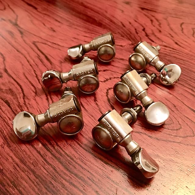 Grover Star tuners c 1970s Nickel original vintage usa 3 x 3
