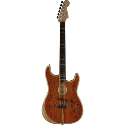Fender American Acoustasonic Stratocaster Acoustic Guitar, Ebony Fingerboard, Cocobolo image 7