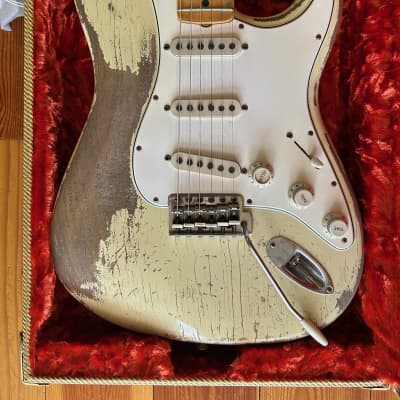 Fender CS Masterbuilt Greg Fessler MVP '69 Super Heavy Relic Stratocaster 2022 - Super Heavy Relic Vintage White image 3