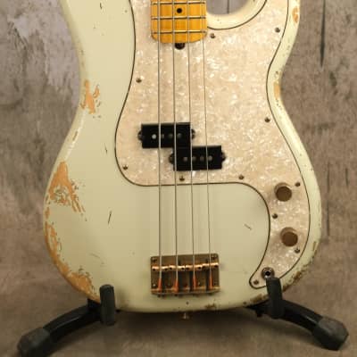 Alnus Bass Luthier made Precision Bass - Aged Olympic White image 2