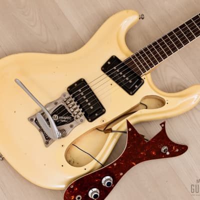 Mosrite Ventures Model Super Custom '65 Pearl White w/ Curtis Novak Pickups & Vibramute, Japan Kurokumo image 18