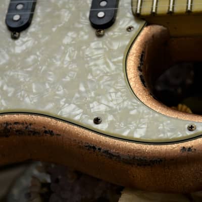 American Fender Stratocaster Custom 2012 Faded Tangerine Sparkle image 22