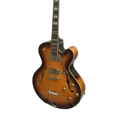 Alden AD-Dorchester 6 Semi Acoustic Guitar Vintage Sunburst Jazz Archtop Hollow Body Electric Guitar image 1