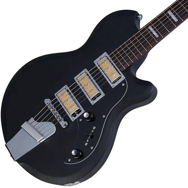 Supro Hampton Baritone Guitar Djent Black