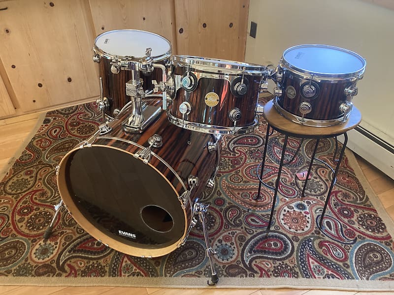 DW Collectors Exotic Zebra Wood Drum Kit Shell Pack Reverb