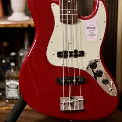 Fender Japan Traditional II 60s Jazz Bass Guitar with RW FB in Aged Dakota Red image 3