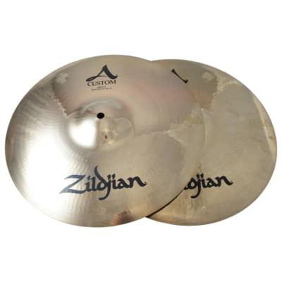 Zildjian 14" A Custom Hi Hat Pair Brilliant - HiHat Drumset Cymbals A20510 image 1