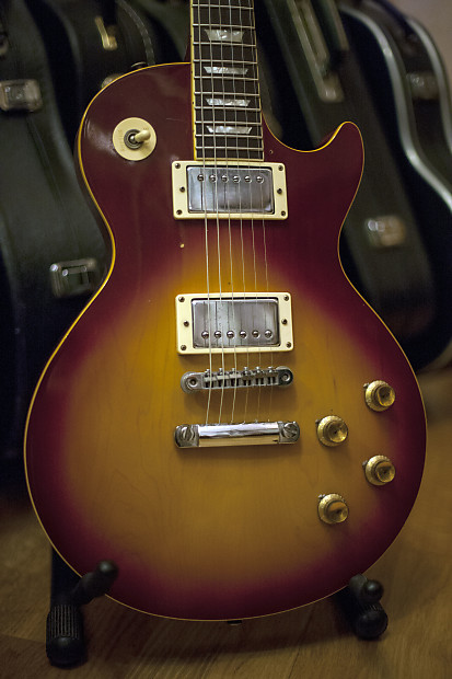 Burny FLG100 Singlecut 1976 Aged Cherry Burst + Original Case | Reverb